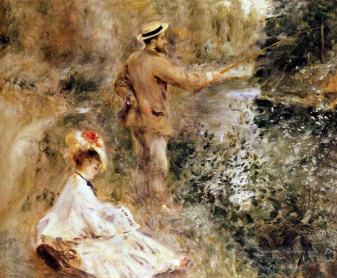 pêcheur sur la berge Pierre Auguste Renoir Peintures à l'huile